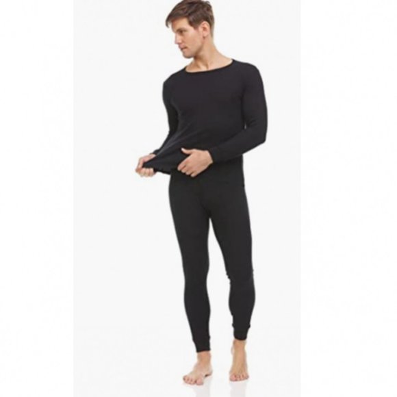 MEN'S 2-PIECE COTTON THERMAL SET WITH SHIRT & PANTS - Picture 2 of 6